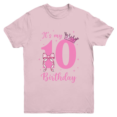 It's My 10th Birthday Girl Coquette Bow 10 Yr Old Aesthetic Youth Shirt | teecentury