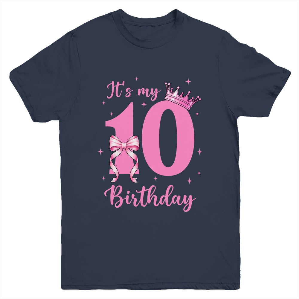 It's My 10th Birthday Girl Coquette Bow 10 Yr Old Aesthetic Youth Shirt | teecentury