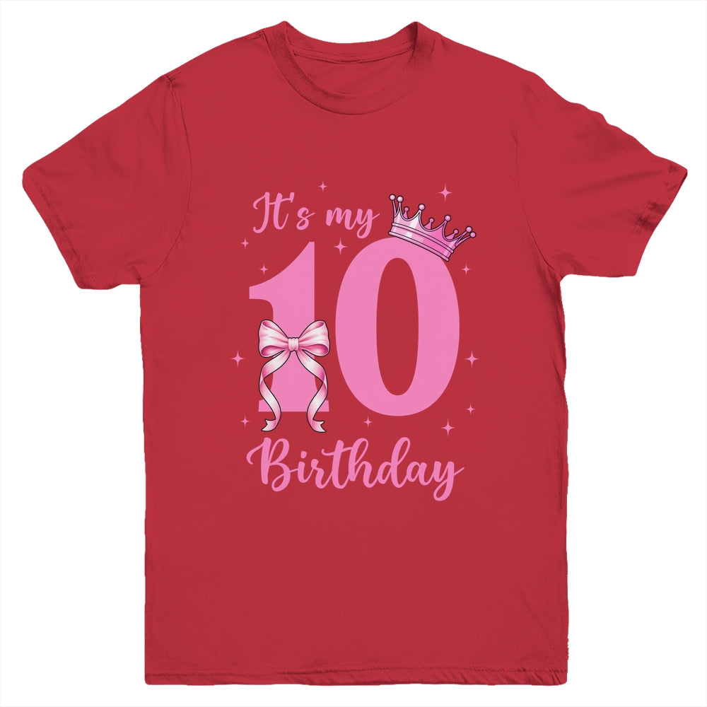 It's My 10th Birthday Girl Coquette Bow 10 Yr Old Aesthetic Youth Shirt | teecentury
