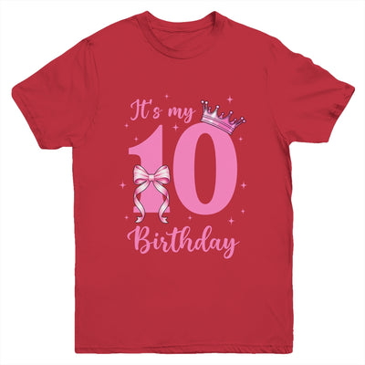 It's My 10th Birthday Girl Coquette Bow 10 Yr Old Aesthetic Youth Shirt | teecentury