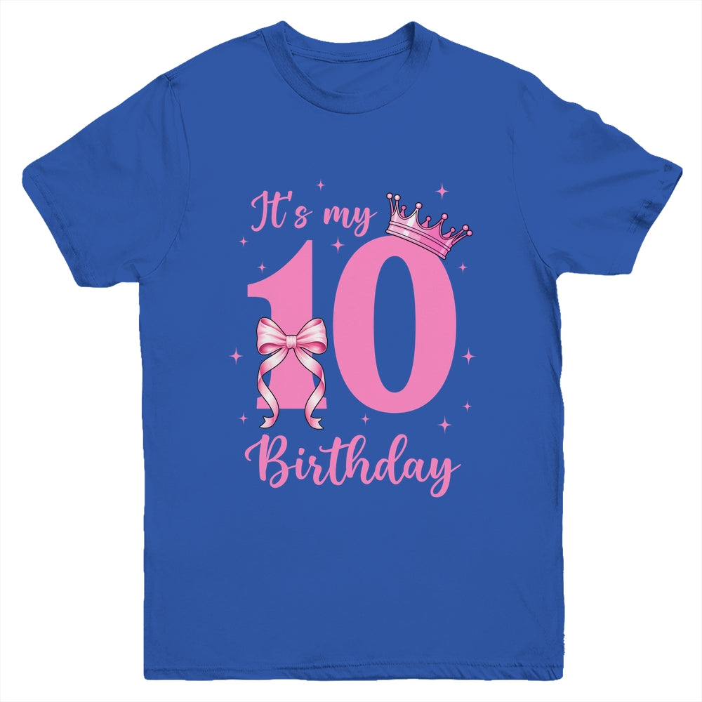 It's My 10th Birthday Girl Coquette Bow 10 Yr Old Aesthetic Youth Shirt | teecentury