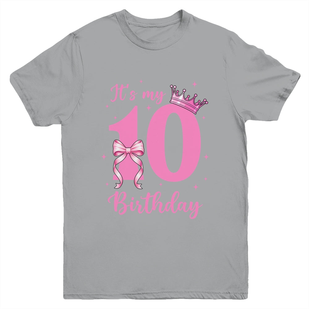 It's My 10th Birthday Girl Coquette Bow 10 Yr Old Aesthetic Youth Shirt | teecentury