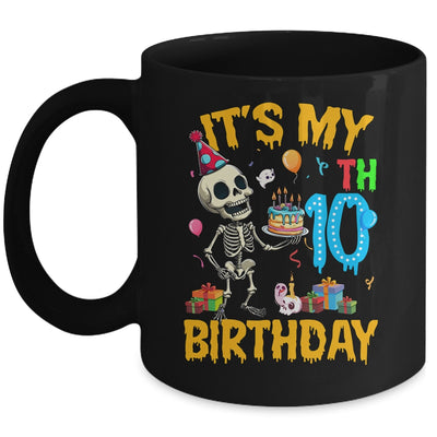 It's My 10th Birthday Party Halloween Skeleton Birthday Kids Mug | teecentury