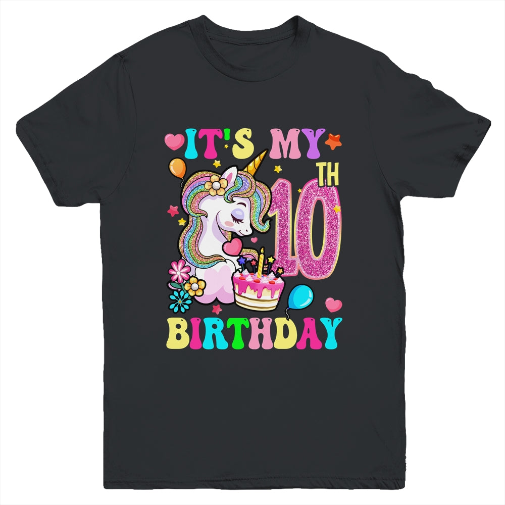 It's My 10th Birthday Unicorn Girls Funny 10 Year Old Youth Shirt | teecentury