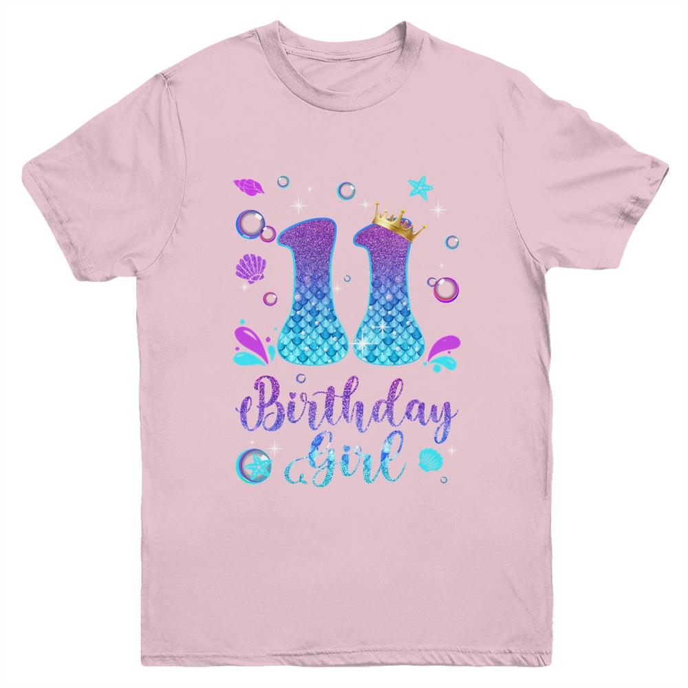 It's My 11th Bday Mermaid Funny Birthday Girls 11 Years Old Youth Shirt | teecentury
