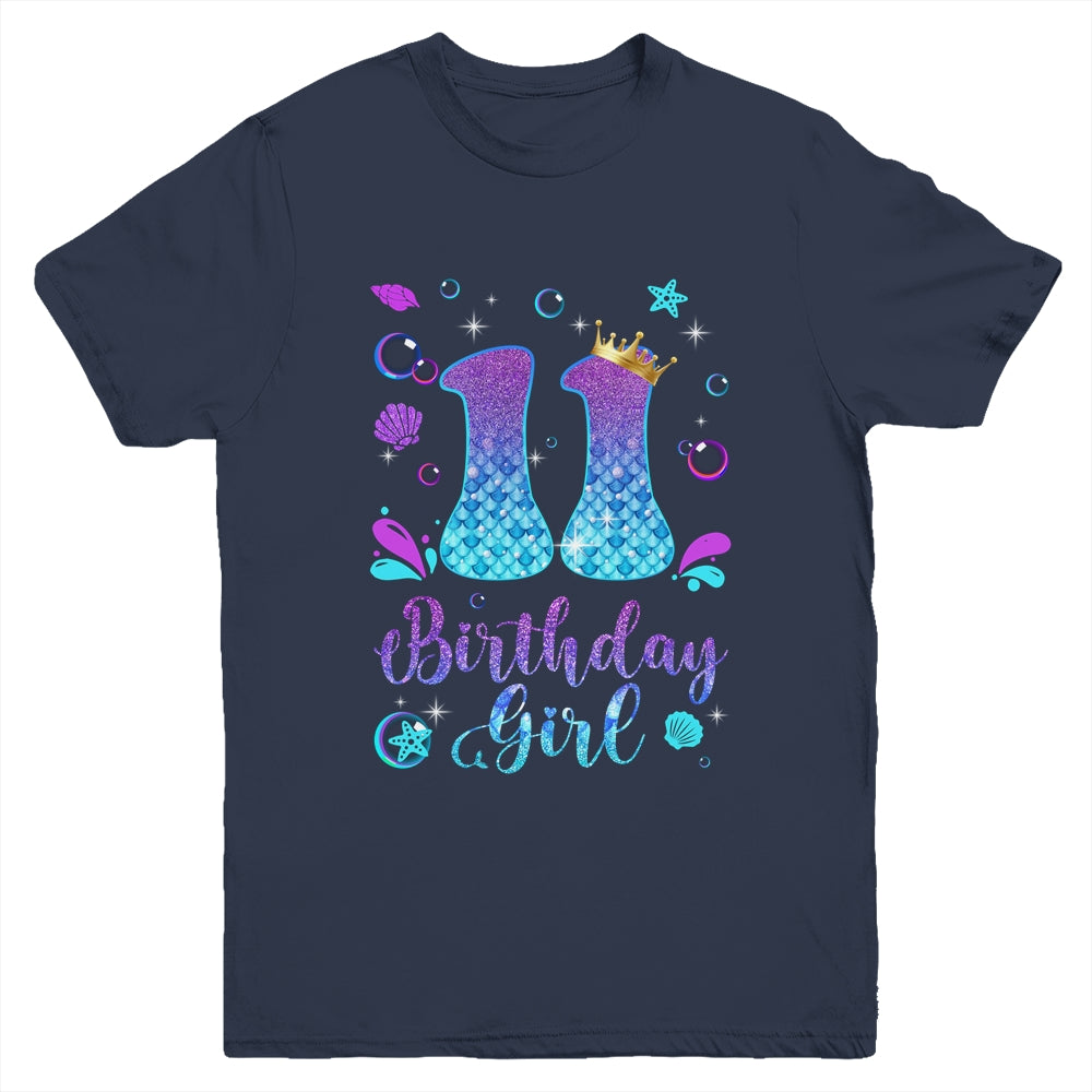 It's My 11th Bday Mermaid Funny Birthday Girls 11 Years Old Youth Shirt | teecentury