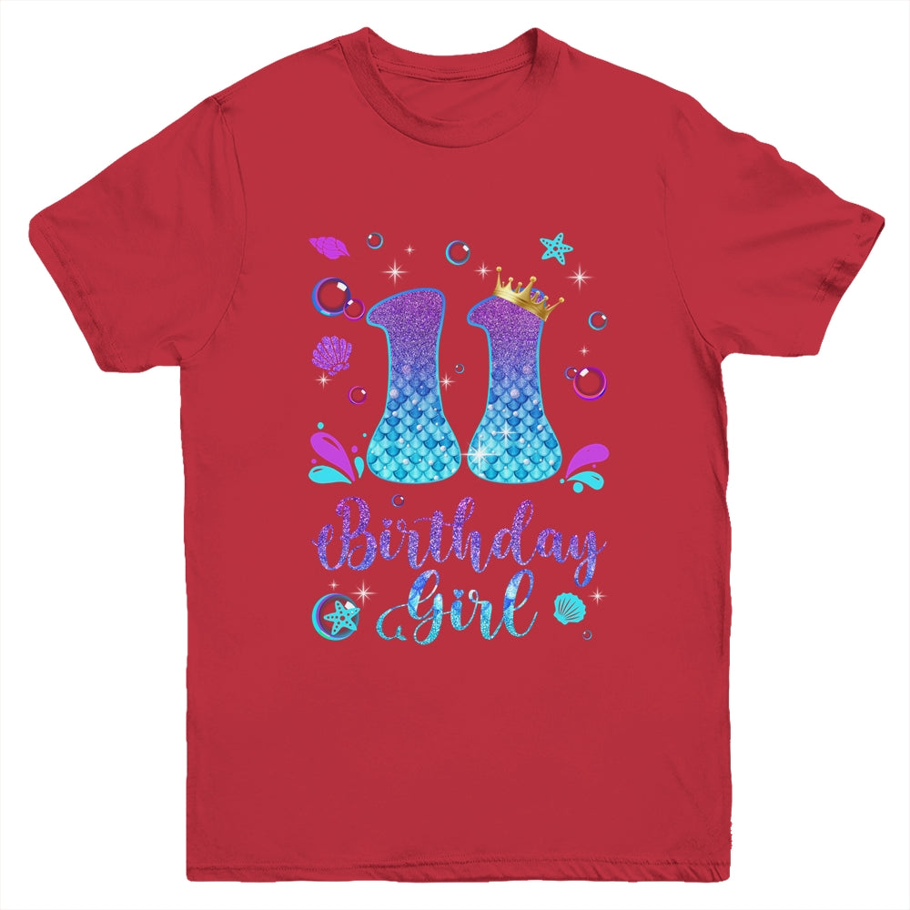 It's My 11th Bday Mermaid Funny Birthday Girls 11 Years Old Youth Shirt | teecentury