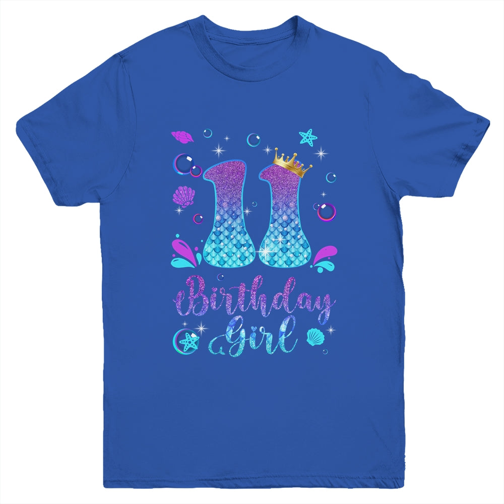 It's My 11th Bday Mermaid Funny Birthday Girls 11 Years Old Youth Shirt | teecentury