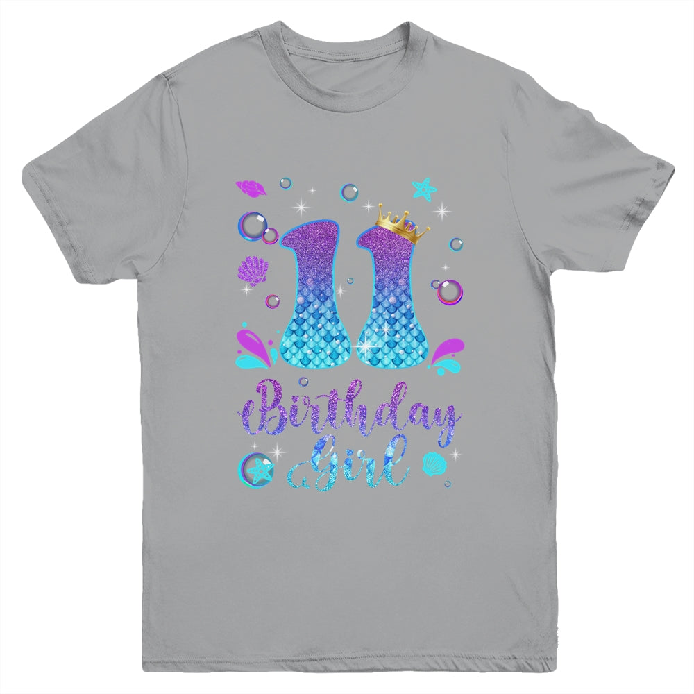It's My 11th Bday Mermaid Funny Birthday Girls 11 Years Old Youth Shirt | teecentury