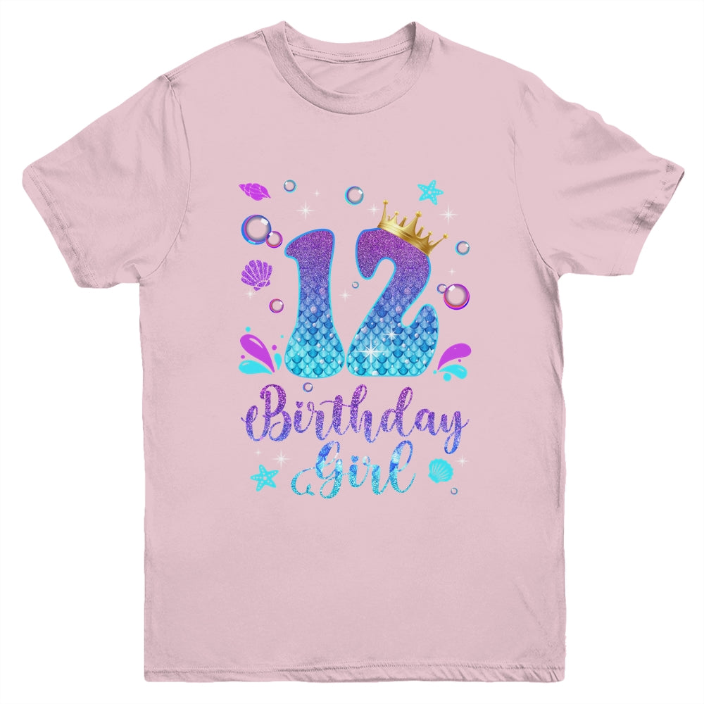 It's My 12th Bday Mermaid Funny Birthday Girls 12 Years Old Youth Shirt | teecentury