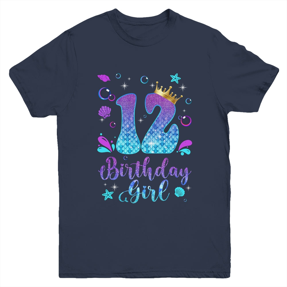 It's My 12th Bday Mermaid Funny Birthday Girls 12 Years Old Youth Shirt | teecentury