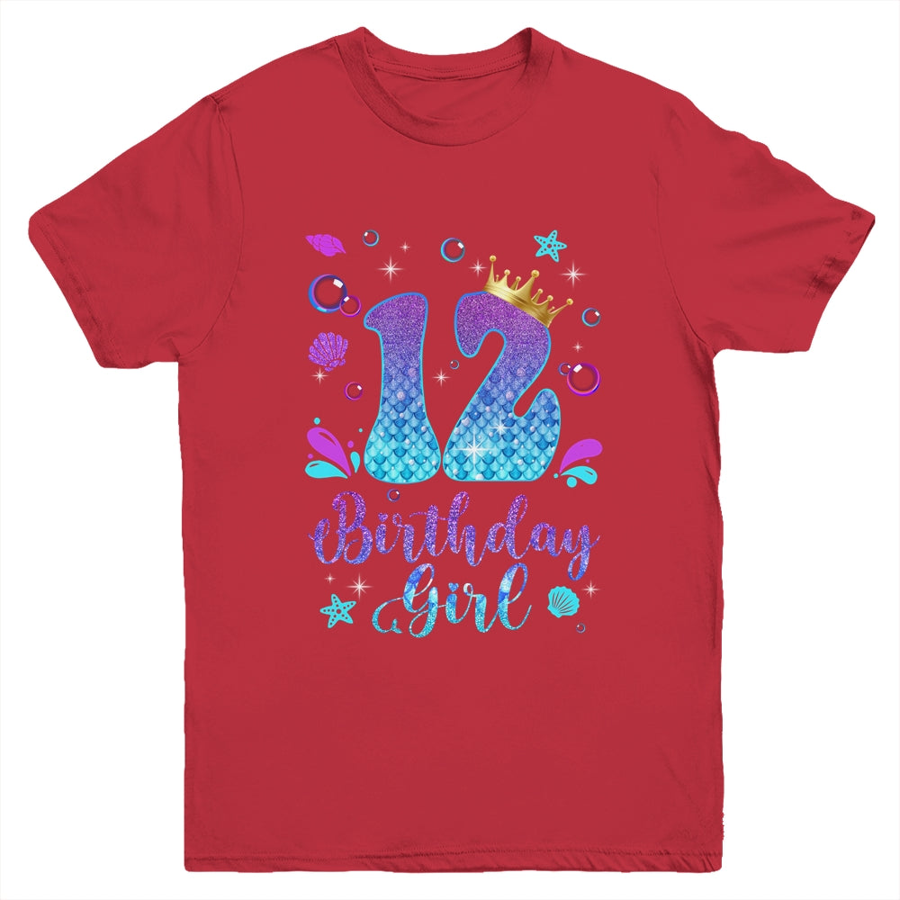 It's My 12th Bday Mermaid Funny Birthday Girls 12 Years Old Youth Shirt | teecentury
