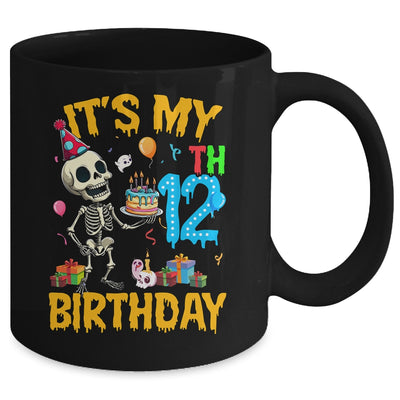 It's My 12th Birthday Party Halloween Skeleton Birthday Kids Mug | teecentury