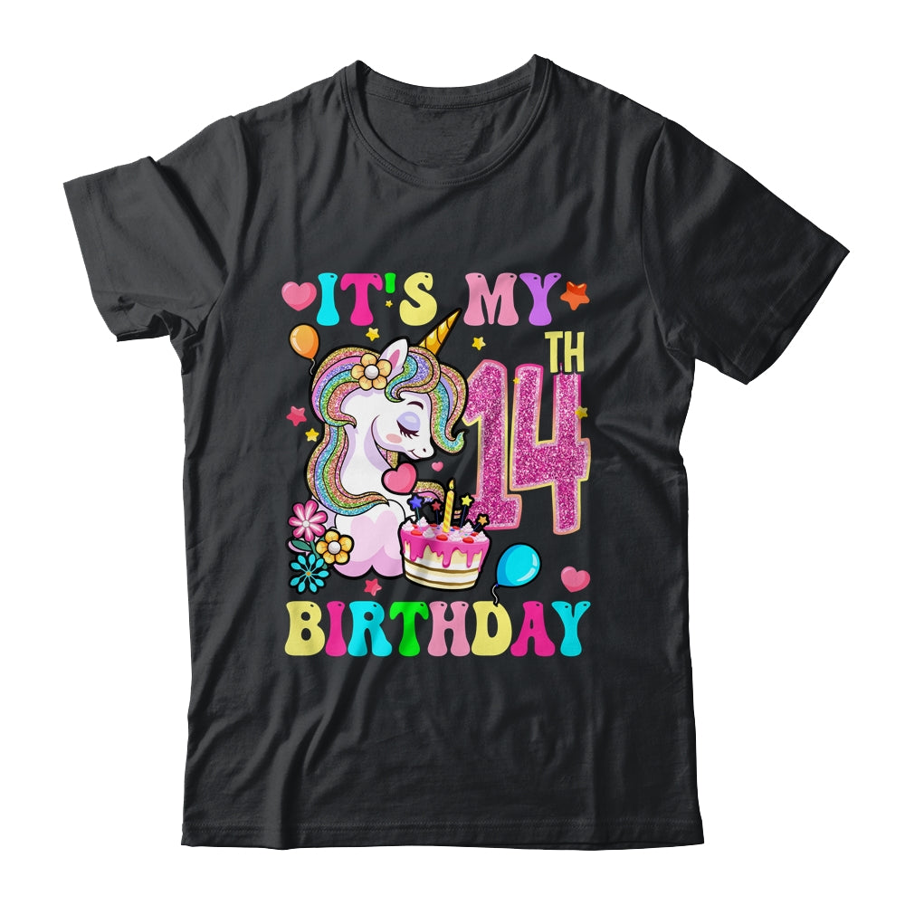 It's My 14th Birthday Unicorn Girls Funny 14 Year Old Shirt & Hoodie | teecentury