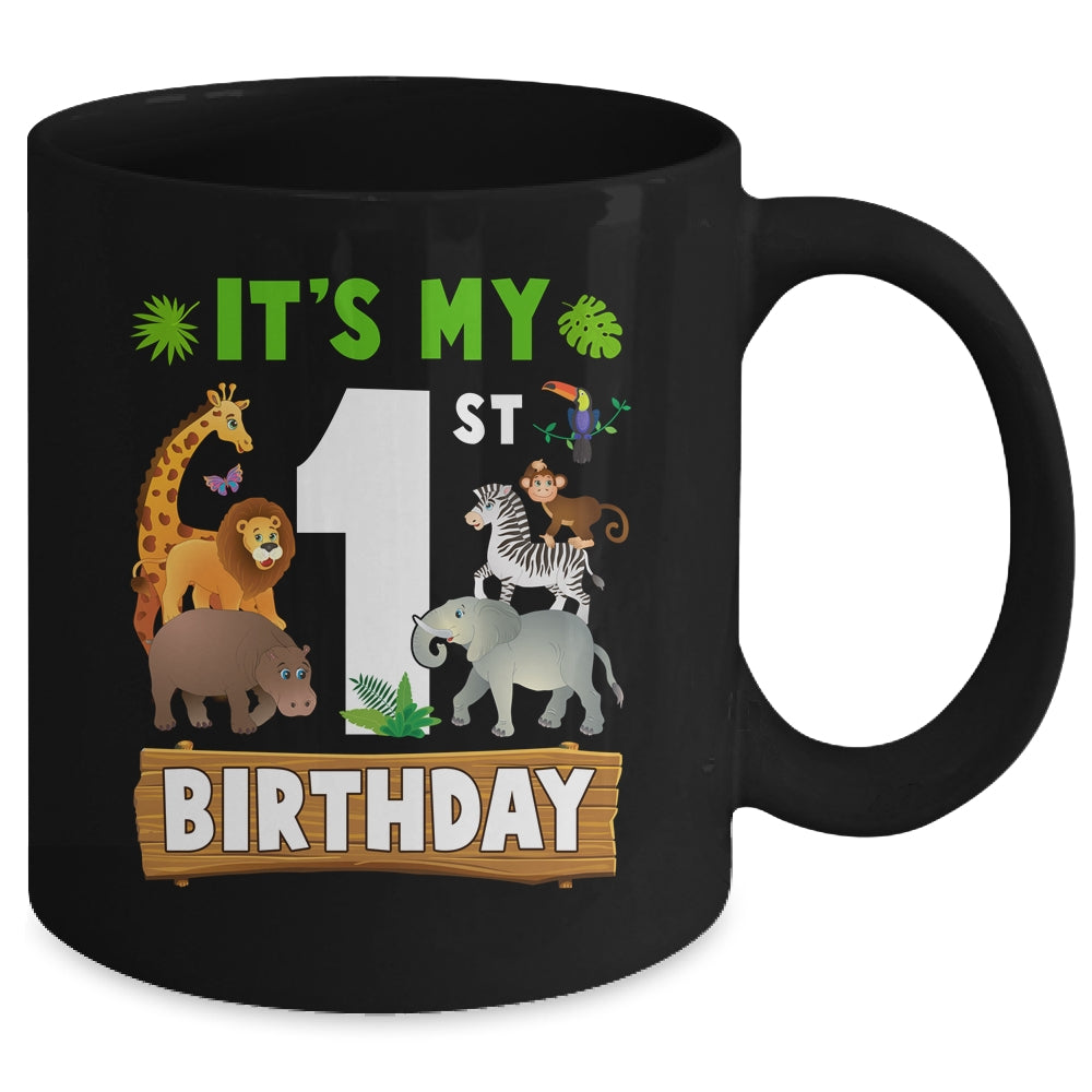 It's My 1st Birthday Zoo Jungle Safari 1 Years Old Birthday Mug | teecentury