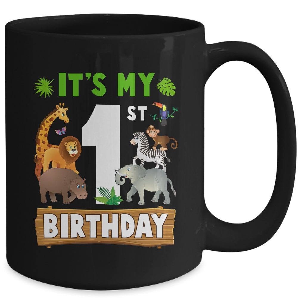 It's My 1st Birthday Zoo Jungle Safari 1 Years Old Birthday Mug | teecentury
