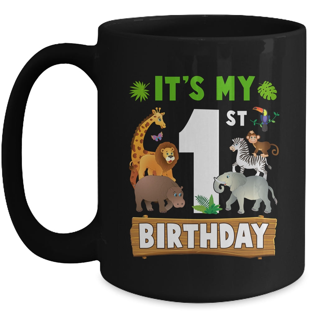 It's My 1st Birthday Zoo Jungle Safari 1 Years Old Birthday Mug | teecentury