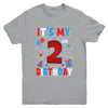 It's My 2nd Birthday Spider Web Theme Party 2 Years Old Boys Youth Shirt | teecentury