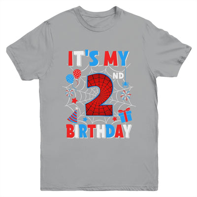 It's My 2nd Birthday Spider Web Theme Party 2 Years Old Boys Youth Shirt | teecentury