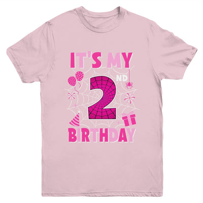 It's My 2nd Birthday Spider Web Theme Party 2 Years Old Girl Youth Shirt | teecentury