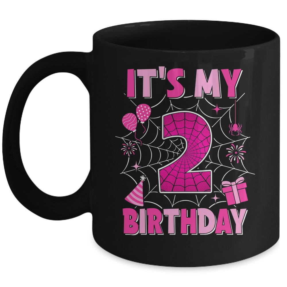 It's My 2nd Birthday Spider Web Theme Party 2 Years Old Girls Mug | teecentury