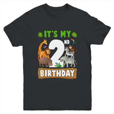 It's My 2nd Birthday Zoo Jungle Safari 2 Years Old Birthday Youth Shirt | teecentury