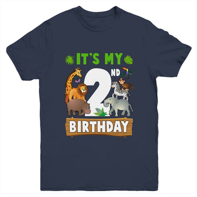 It's My 2nd Birthday Zoo Jungle Safari 2 Years Old Birthday Youth Shirt | teecentury