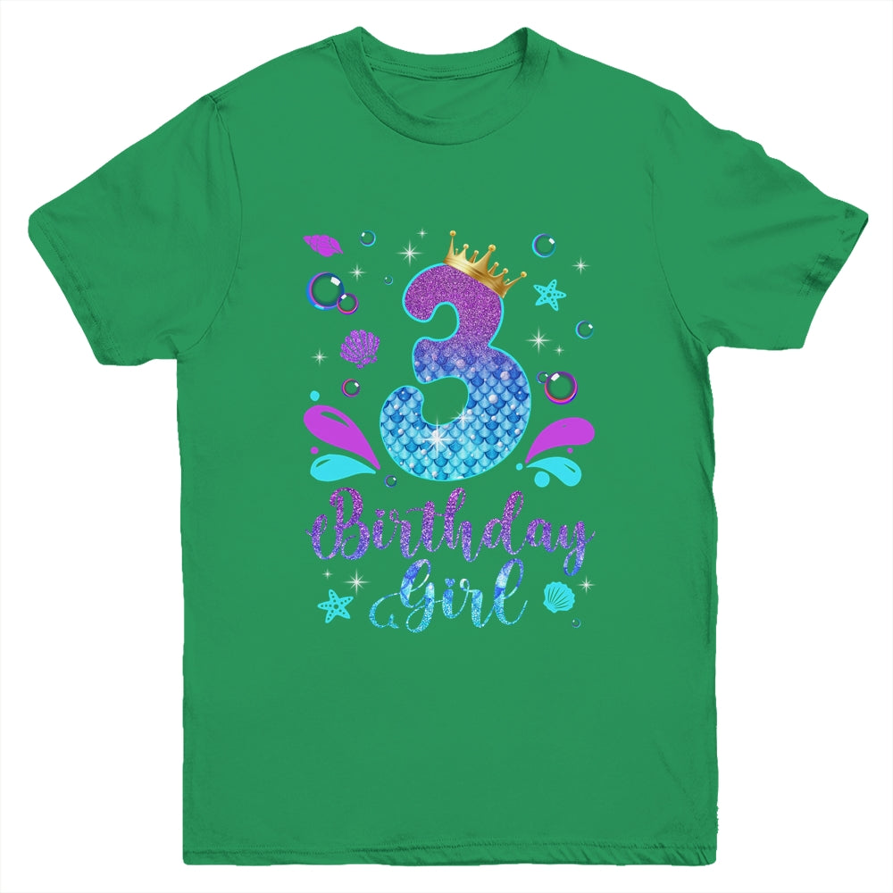It's My 3rd Bday Mermaid Funny Birthday Girls 3 Years Old Youth Shirt | teecentury