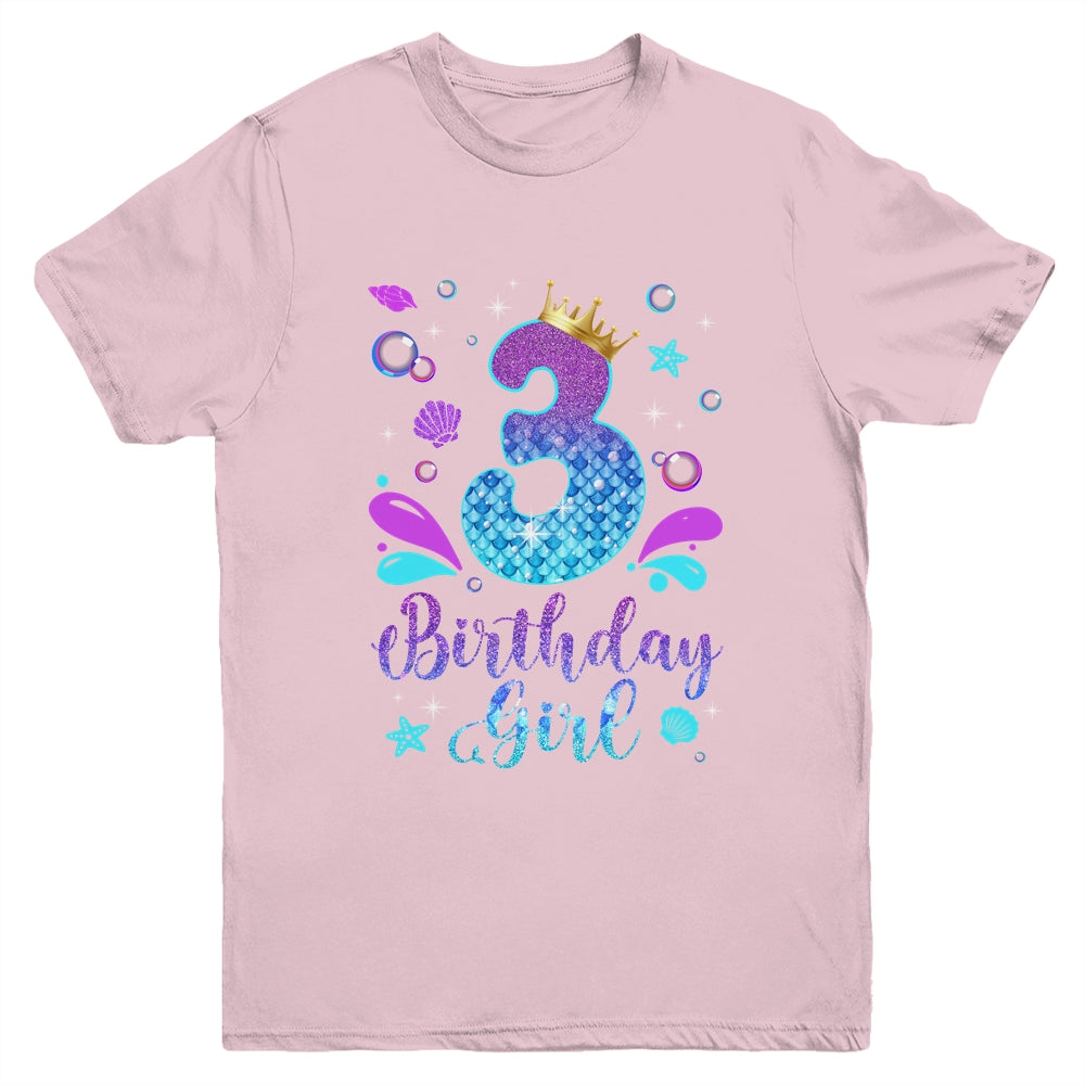 It's My 3rd Bday Mermaid Funny Birthday Girls 3 Years Old Youth Shirt | teecentury
