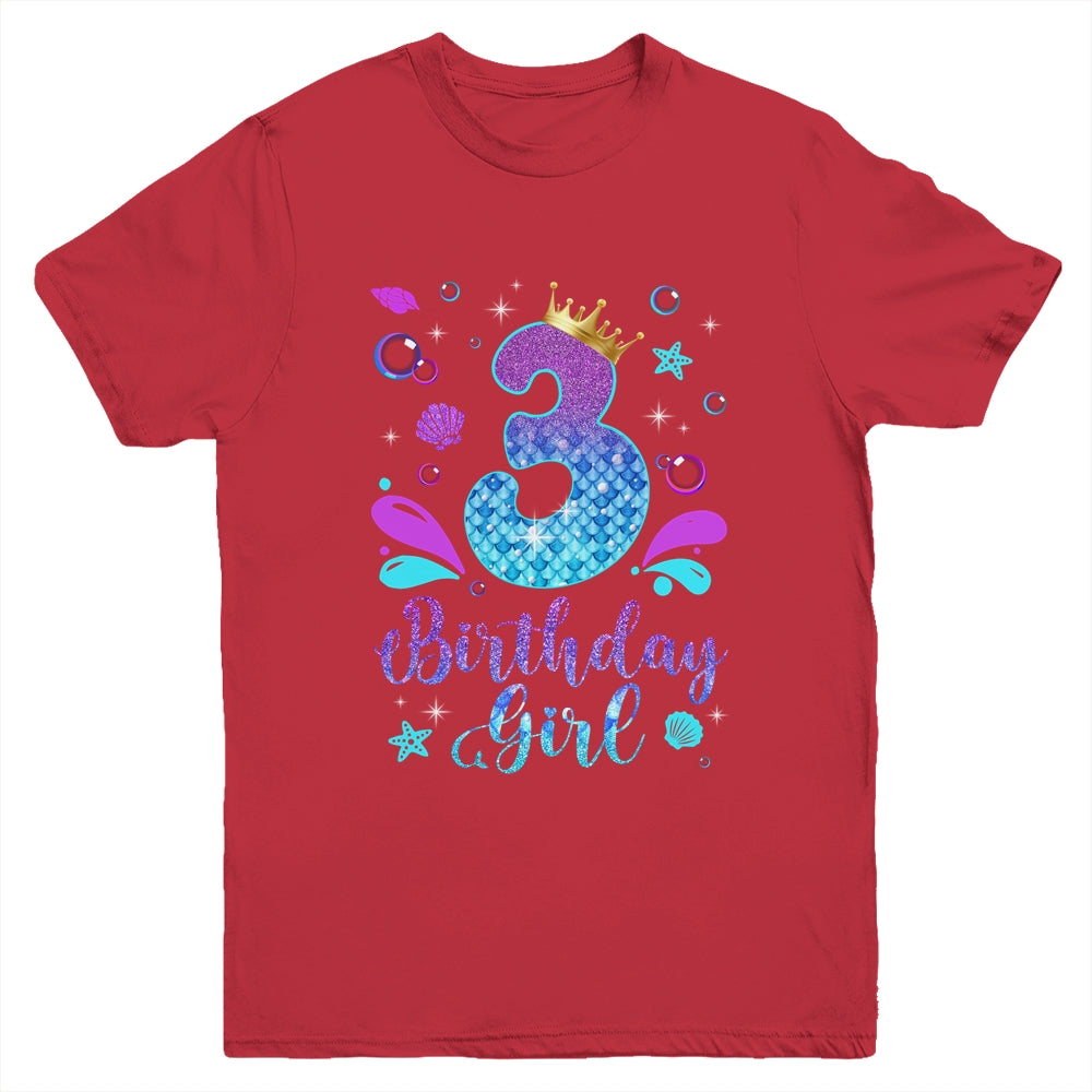 It's My 3rd Bday Mermaid Funny Birthday Girls 3 Years Old Youth Shirt | teecentury