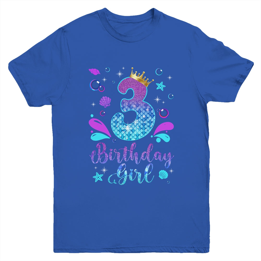 It's My 3rd Bday Mermaid Funny Birthday Girls 3 Years Old Youth Shirt | teecentury