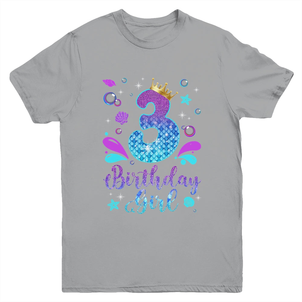 It's My 3rd Bday Mermaid Funny Birthday Girls 3 Years Old Youth Shirt | teecentury