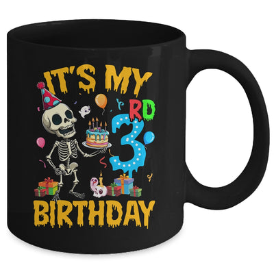 It's My 3rd Birthday Party Halloween Skeleton Birthday Kids Mug | teecentury