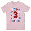 It's My 3rd Birthday Spider Web Theme Party 3 Years Old Boys Youth Shirt | teecentury