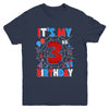 It's My 3rd Birthday Spider Web Theme Party 3 Years Old Boys Youth Shirt | teecentury