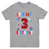 It's My 3rd Birthday Spider Web Theme Party 3 Years Old Boys Youth Shirt | teecentury