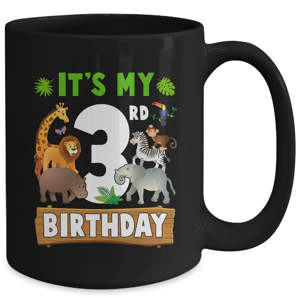 It's My 3rd Birthday Zoo Jungle Safari 3 Years Old Birthday Mug | teecentury
