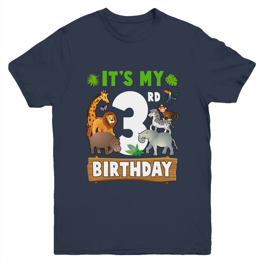 It's My 3rd Birthday Zoo Jungle Safari 3 Years Old Birthday Youth Shirt | teecentury