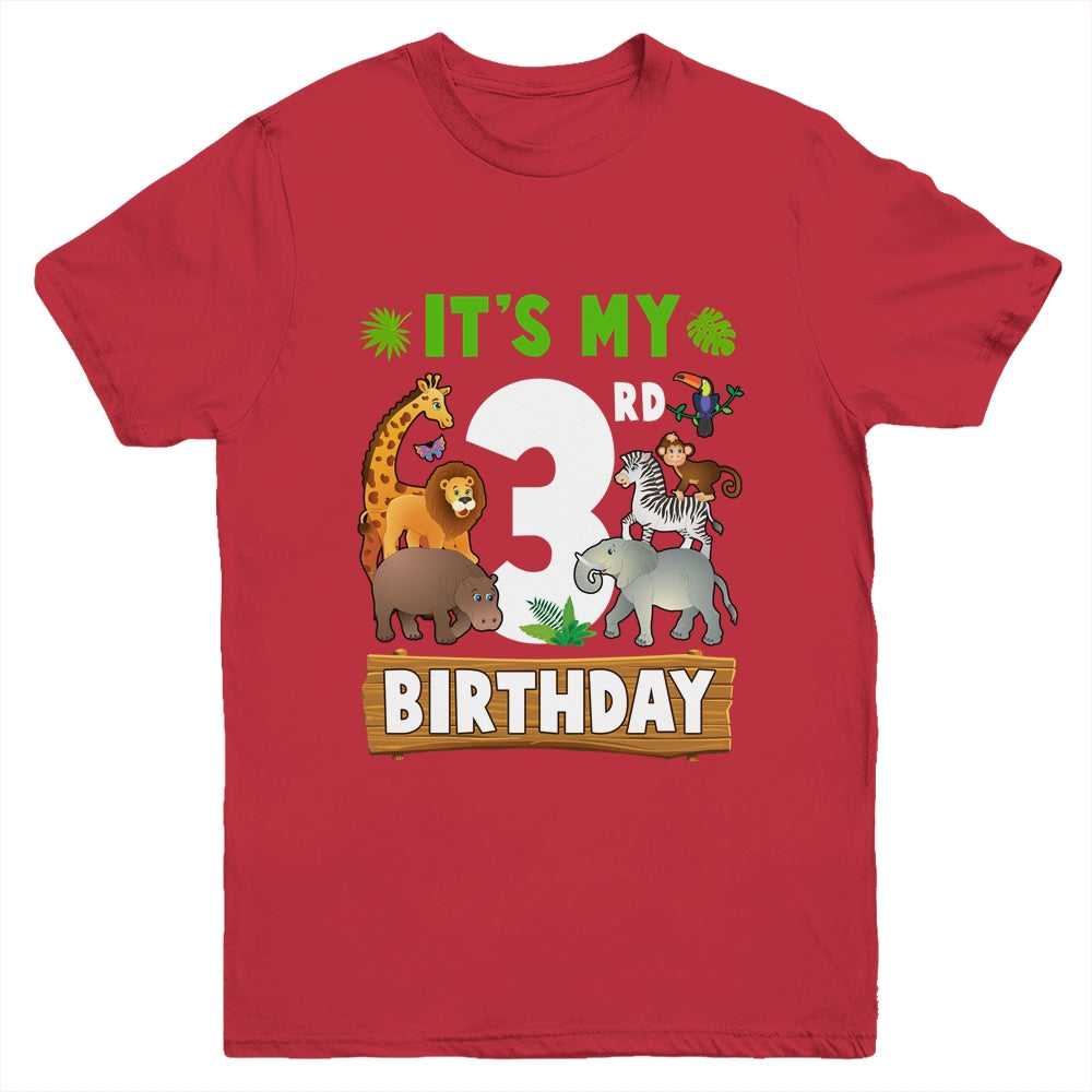 It's My 3rd Birthday Zoo Jungle Safari 3 Years Old Birthday Youth Shirt | teecentury