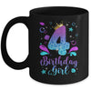 It's My 4th Bday Mermaid Funny Birthday Girls 4 Years Old Mug | teecentury