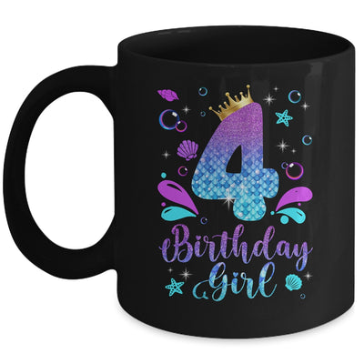 It's My 4th Bday Mermaid Funny Birthday Girls 4 Years Old Mug | teecentury