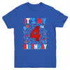 It's My 4th Birthday Spider Web Theme Party 4 Years Old Boys Youth Shirt | teecentury
