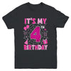 It's My 4th Birthday Spider Web Theme Party 4 Years Old Girl Youth Shirt | teecentury
