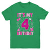 It's My 4th Birthday Spider Web Theme Party 4 Years Old Girl Youth Shirt | teecentury