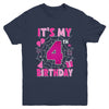It's My 4th Birthday Spider Web Theme Party 4 Years Old Girl Youth Shirt | teecentury