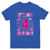 It's My 4th Birthday Spider Web Theme Party 4 Years Old Girl Youth Shirt | teecentury