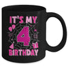 It's My 4th Birthday Spider Web Theme Party 4 Years Old Girls Mug | teecentury