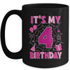 It's My 4th Birthday Spider Web Theme Party 4 Years Old Girls Mug | teecentury