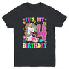 It's My 4th Birthday Unicorn Girls Funny 4 Year Old Youth Shirt | teecentury