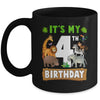 It's My 4th Birthday Zoo Jungle Safari 4 Years Old Birthday Mug | teecentury